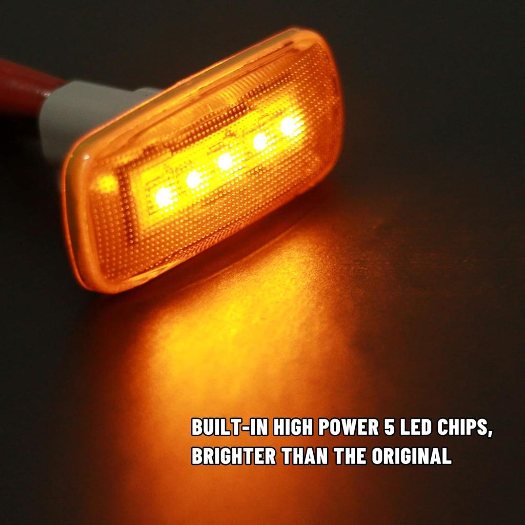 BASIKER 5 светодиодов Боковые габаритные огни для 2010-2018 Dodge Ram 2500 HD 3500 4500 5500 Тяжелые Двухосные Грузовики Заднее Колесо Крыло Кузова (2x Янтарный 2x Красный