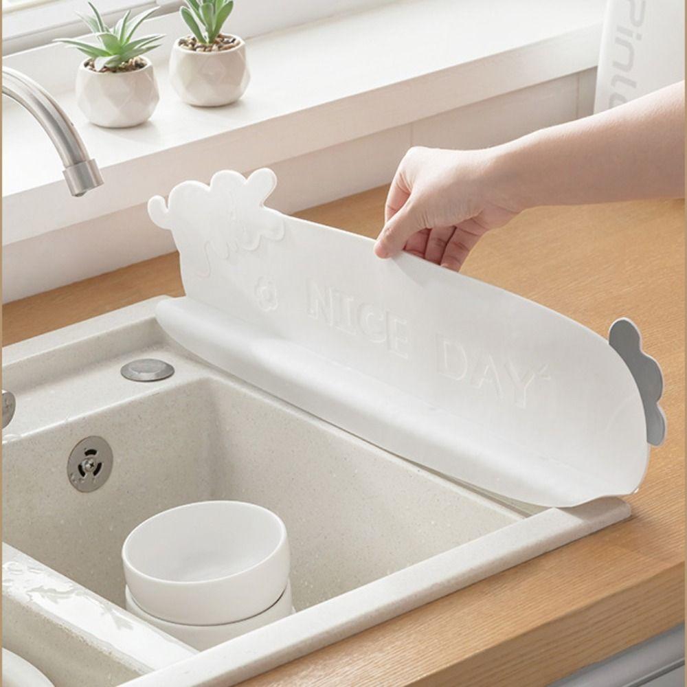 Reusable Kitchen Water Baffle Silicone Water Blocking Board Sink Splash Guard  Sink Partition