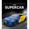 1/24 Nissan GTR R35 Spray Supercar Модель легкосплавного автомобиля Звук и свет Детская игрушка Коллекционные предметы Подарок на день рождения