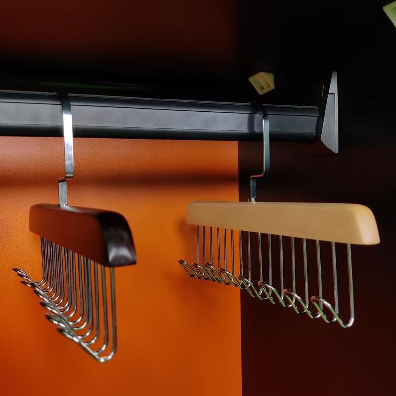 Держатель для хранения ремней и галстуков с 8 крючками, Компактная деревянная стойка-органайзер для ремней для шарфов, шляп, бюстгальтеров, маек, аксессуаров