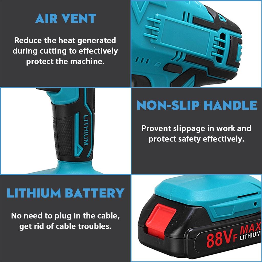 3999 об/мин Синяя аккумуляторная сабельная пила 88 В Электрическая пила с 4 лезвиями Цепные пилы Режущий электроинструмент