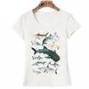 Ameitte Summer Fashion Women Short Sleeve Save The Blue Whale Narwhal Tattoo Print T Shirt