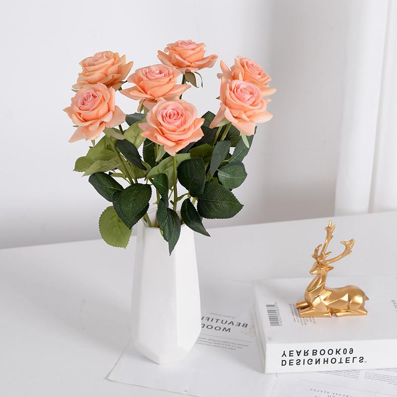Rose Silk Flower Faux Moisturizing Decor For Home And Wedding Arrangements