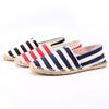 Летние женские туфли-лодочки с конопляной стелькой в стиле рыбалки с граффити-полосками для женщин, повседневные туфли-эспадрильи для девушек, холщовые туфли для вождения, туфли на плоской подошве