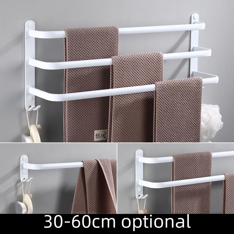 Алюминиевая 3-слойная вешалка и штанга для полотенец для ванной комнаты без сверления