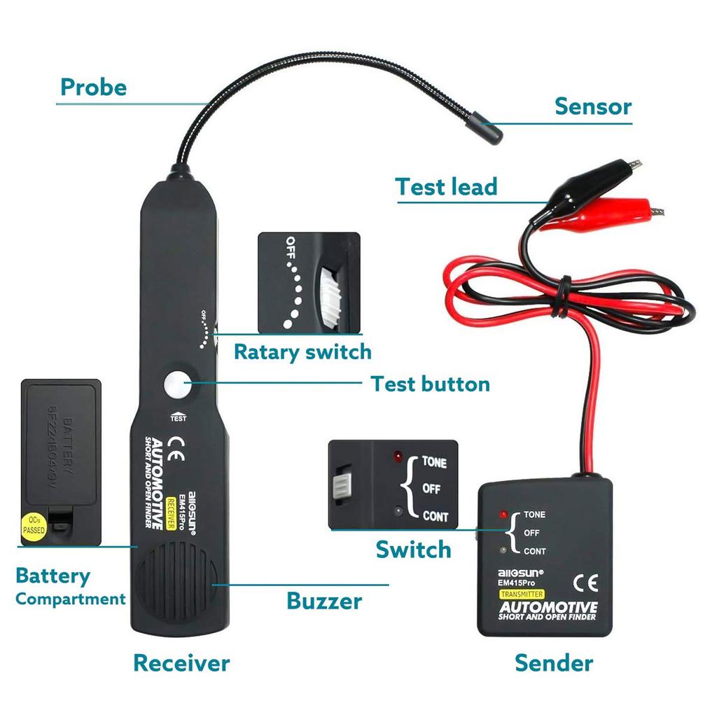 2025 Newest Car Automotive Short & Open Finder Circuit Finder Tester Car Repair Tool Detector Tracer for Wire or Cable
