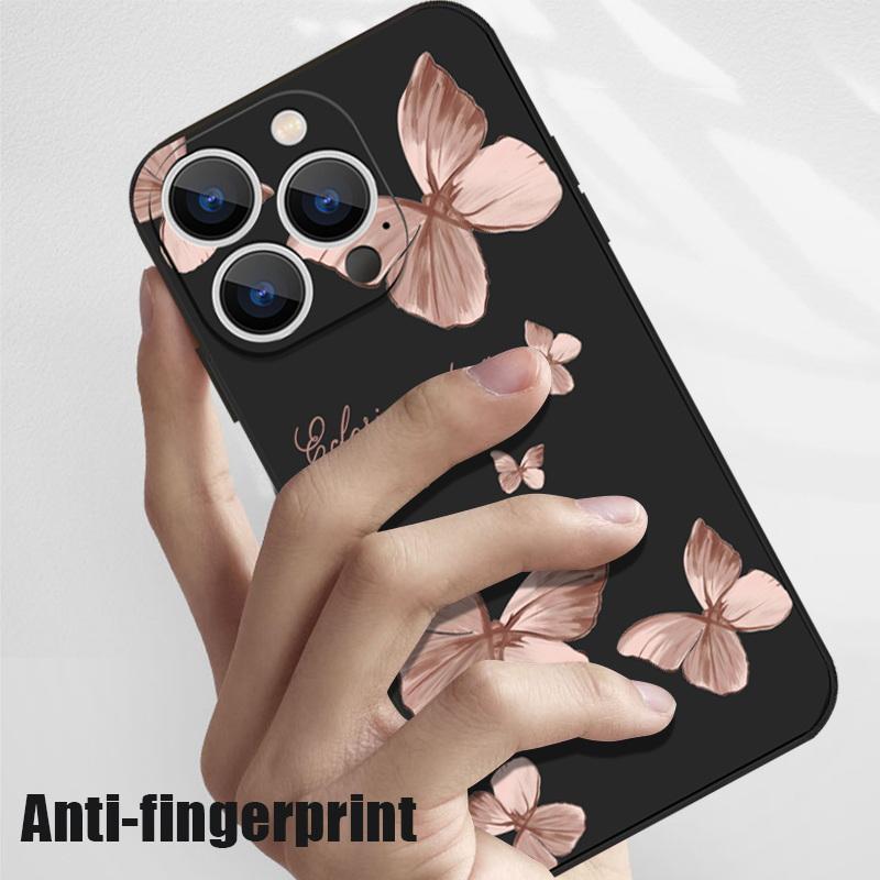 Мягкий чехол с рисунком бабочки для iPhone 16 15 Pro Max 14 13 Xiaomi 13T Poco X7 X6 Redmi Note 14 13 12, противоударный чехол с ручной веревкой