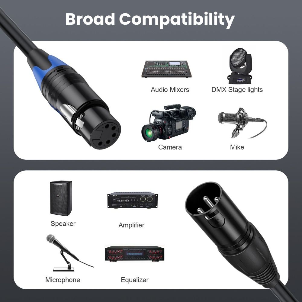Male Female DMX Cable XLR3P to XLR5P Stage Light Cable XLR Connector Cable Stage Lights
