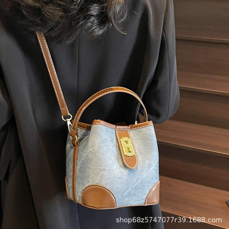 Vintage Handbag Bag Women's 2025 New High-end Niche Design Fashionable and Versatile One-shoulder Crossbody Bucket Bag
