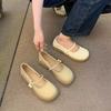 Korean Version of Small Leather Shoes Women's Summer Mary Jane Shoes 2025 New French Flat Two Wear One Pedal Single Shoes Ins