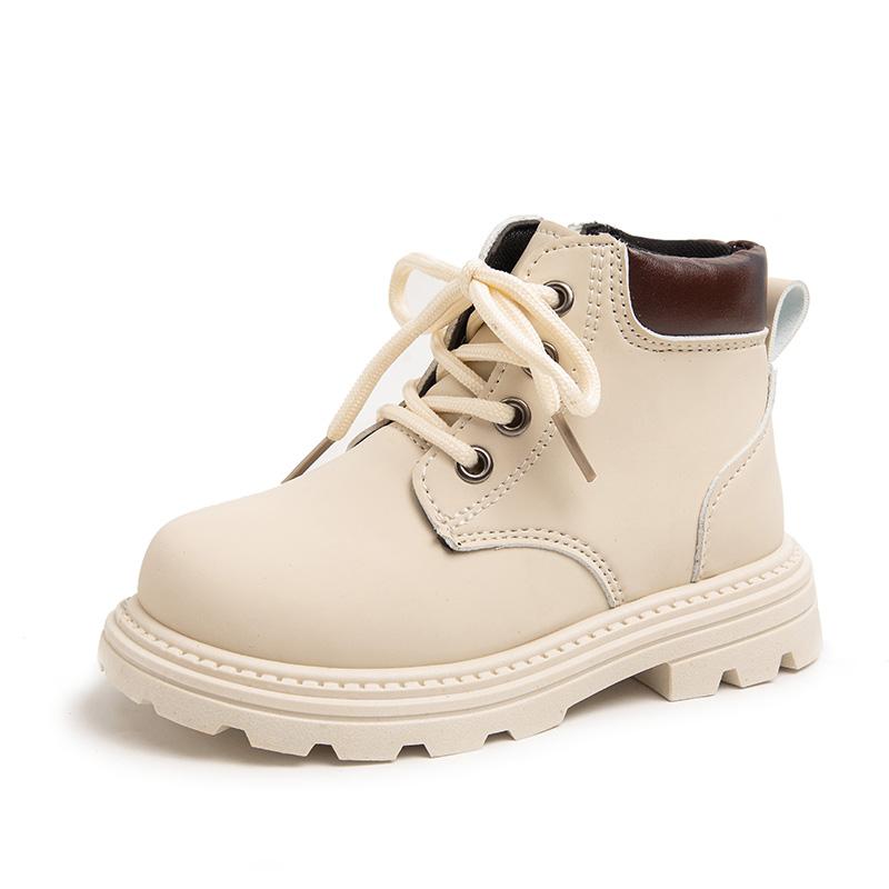 Детские короткие ботинки, детские модные ботильоны 2024 года, брендовые осенне-зимние ботинки для мальчиков и девочек, резиновые кожаные ботинки, размер 21-32, противоскользящие