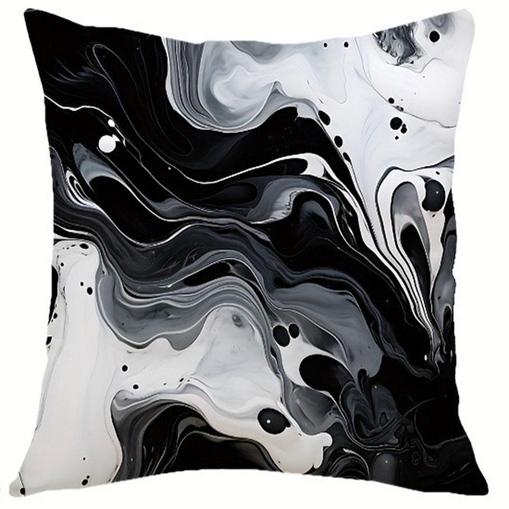 Black And Gold Brushstroke Art Pillowcasebedroom Living Room Sofa Home Decor Polyester Cushion Cover With Zipper