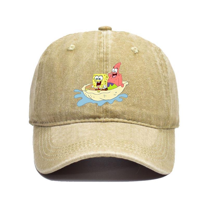 Fashion Cute SpongeBobs Baseball Cap Movie Cartoon Role Adult Unisex Women Sport Casual Sunshade Adjustable Anime Peaked Mesh Hat