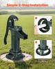 Well Hand Pitcher Pump, 25 ft Maximum Lift, Antique Cast Iron Manual Hand Water Pump, NPT 1-1/4 in Connection, Easy Installation, Old Fashioned for