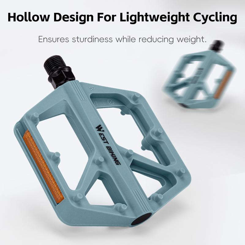 WEST BIKING Bicycle Pedals DU Bearing Multicolor Nylon Widen Bike Pedals Lightweight MTB Road Cycling Pedals Bike Accessories