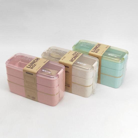 Коробка для завтрака, трехслойная, большая вместимость, смесь без запаха, большое уплотнение, разделительная тарелка для хранения продуктов