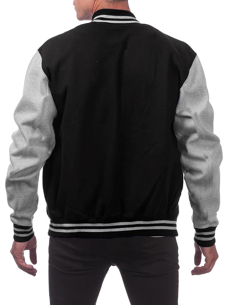Мужская бейсбольная кардиган-куртка с воротником-стойкой и принтом из букв