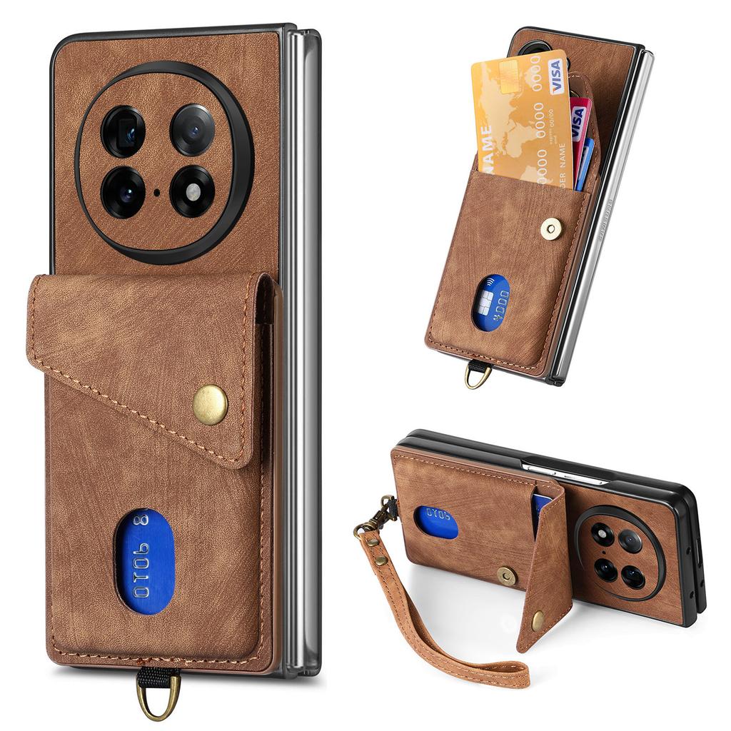 For Oppo Find N5 5G Case with Card Holder Kickstand Leather Phone Back Cover