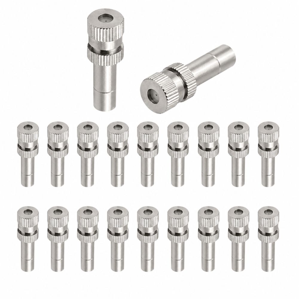 20PCS Silver Brass Misting Nozzle Brass Low Pressure Atomizer Nozzle Mister Nozzle  Yard Cooling
