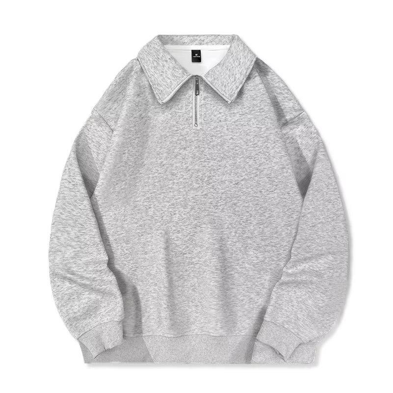 Мужская модная свободная вафельная толстовка с полумолнией и бархатной подкладкой для тепла осенью/зимой