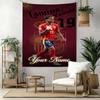 Lamin Yamal Custom Your Name Wall Decor Tapestry Art For Pet Memorial Birthdaywedding Party Backdrop Family Gift