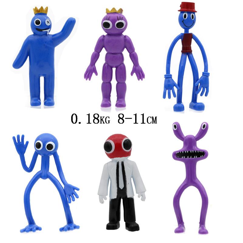 Набор аниме-фигурок Rainbow Friends Розово-синий Монстр Модель Мультяшный Персонаж Статуэтка Топпер для торта Украшения Игрушки для детей