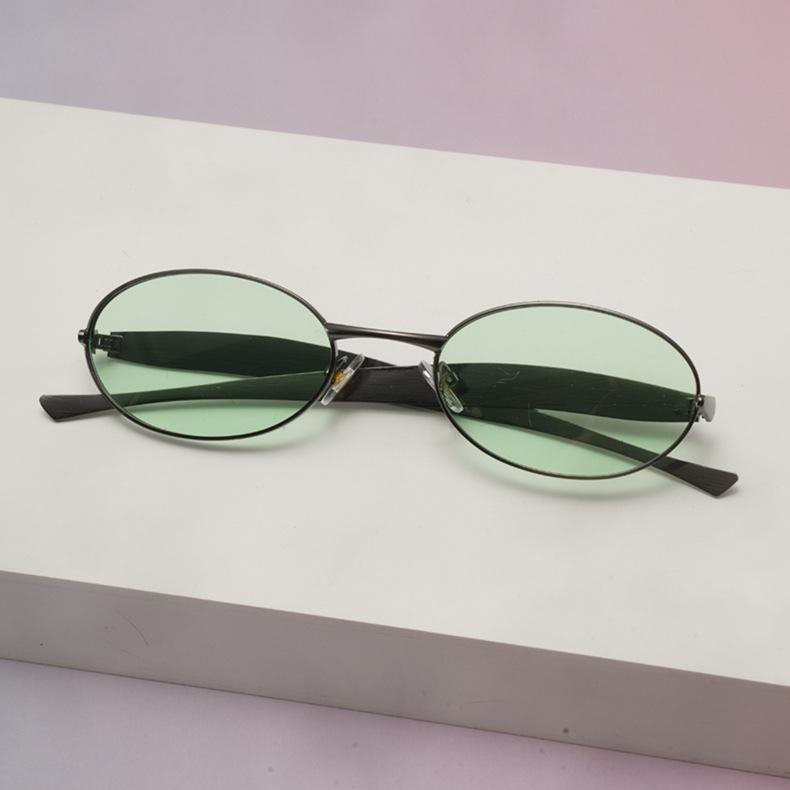 Овальные Безрамные Солнцезащитные Очки с Гранированной Кромкой Модные Очки UV400 Маленькая Рамка Gafas De Sol Дизайн с Индивидуальностью