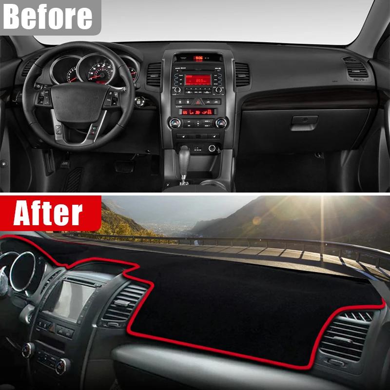 Для Kia Sorento 2 XM 2009 2010 2011 2012 Крышка приборной панели автомобиля, защитный коврик от солнца, анти-УФ-излучения, нескользящий анти-УФ-мат