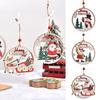 Рождественское деревянное подвесное украшение, полый Санта-Клаус, олень, снеговик, многоразовое украшение для рождественской елки, кулон для вечеринки
