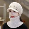 New Fleece Hat Women's Winter Fashion Wool Hat Thickened Warm Ear Protection Cold Duck Tongue Knitted Hat