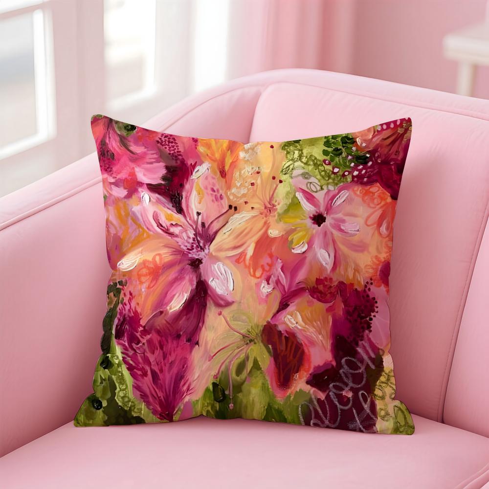 Акварельная картина с орхидеями Наволочка Мягкая, приятная для кожи Ткань Скрытая молния
