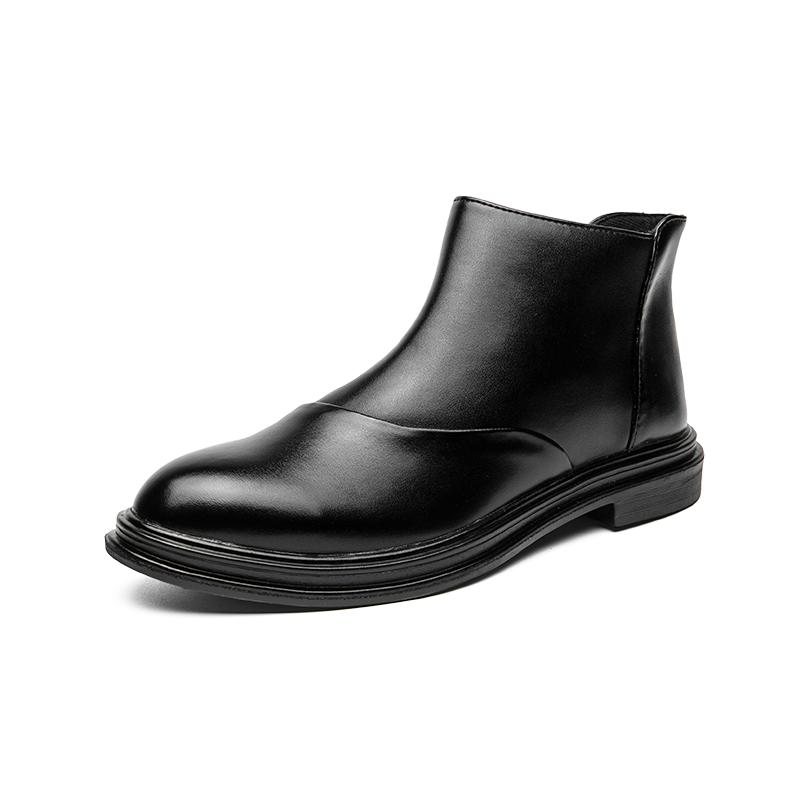 Мужские остроносые высокие кожаные туфли в минималистичном британском стиле для вечеринок, повседневных, офисных, для отдыха, для бизнеса, мотоциклетные мужские ботинки