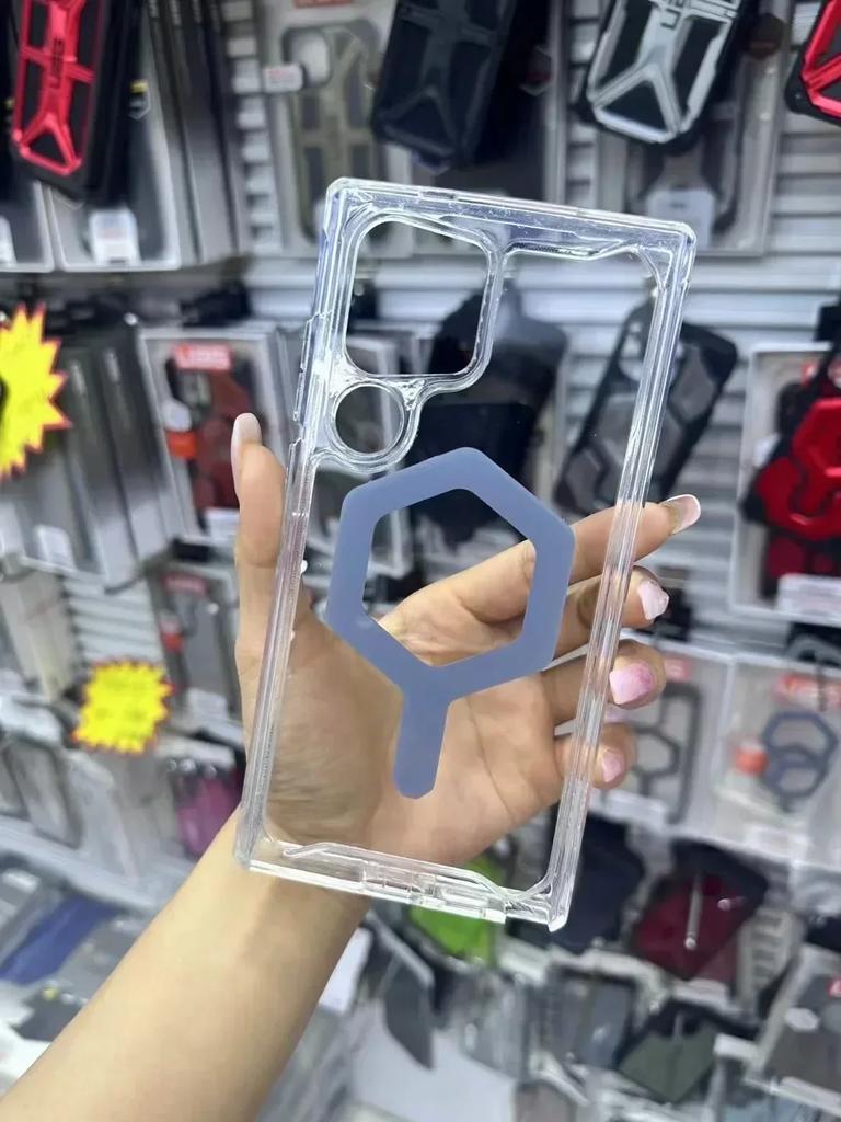 Устойчивый к царапинам прочный чехол UA для Samsung Galaxy S25 Ultra Plus 5G с магнитной защитой военного класса, прозрачный чехол