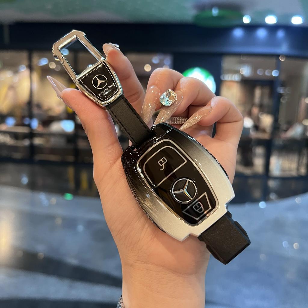 QOK3 Key Fob Cover For Mercedes Benz A B C E S Class W204 W205 W212 W213 W176 GLC MAYBACH Keyless Soft Case