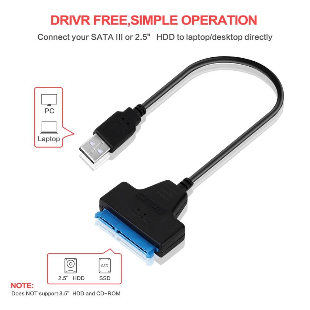 USB Rapid 2.0 к SATA 22-контактный кабель-конвертер адаптер драйвера жесткого диска для 2,5-дюймового жесткого диска/SSD