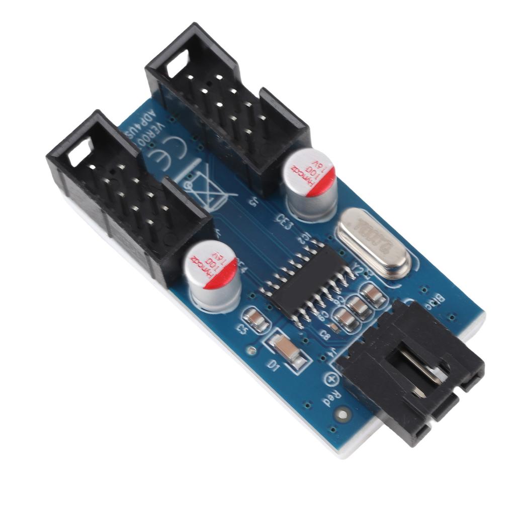 USB Motherboard Splitter 9Pin 1 to 2 PCB Expansion Chipset Board Computer Supplies