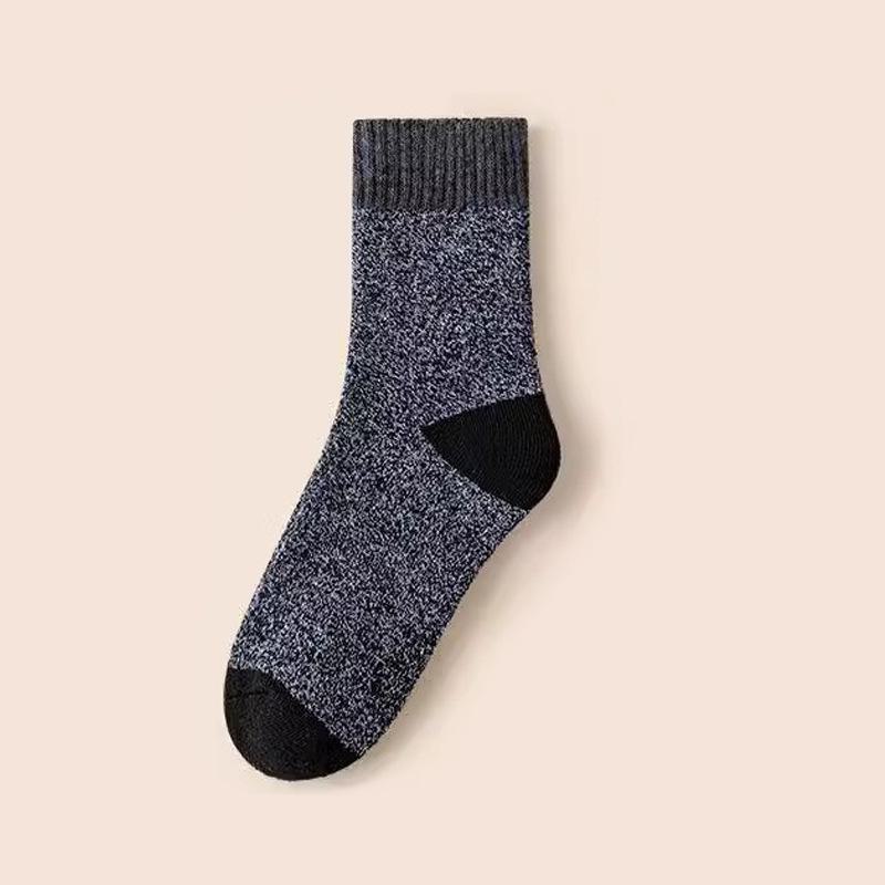 Мужские теплые бархатные носки средней длины из махровой ткани - очень толстые хлопковые зимние носки-тапочки