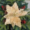 Christmas Artificial Flower Fake Ornaments Long-lasting Christmas Tree Shiny Flower for Home Festive Decoration