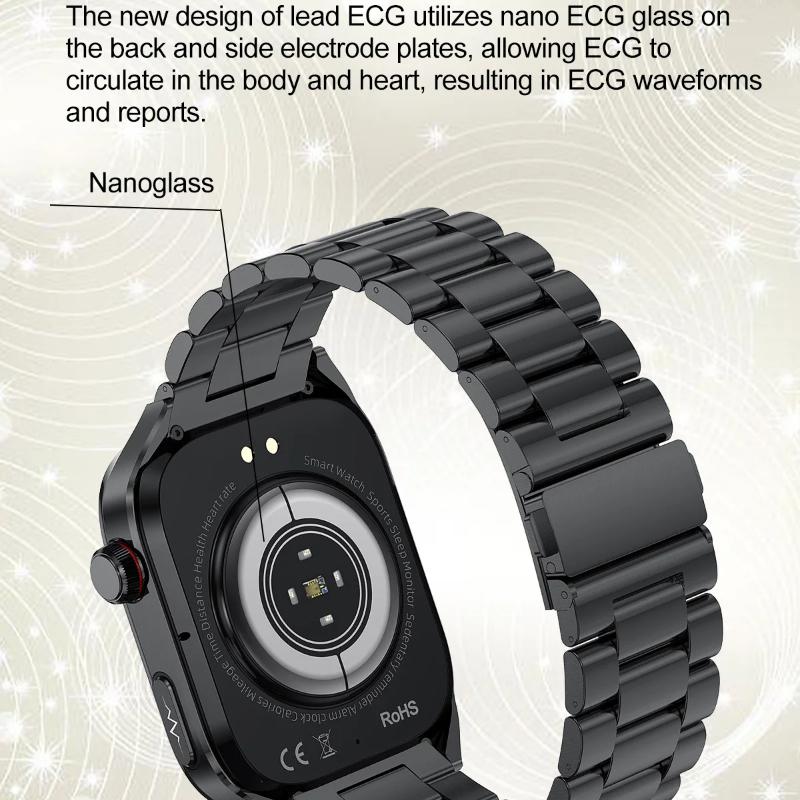 Новые смарт-часы ЭКГ 2025 для женщин, BT-звонки, пульс, липиды крови, мочевая кислота, мониторы здоровья, AI-голос, 650 мАч, спортивные смарт-часы