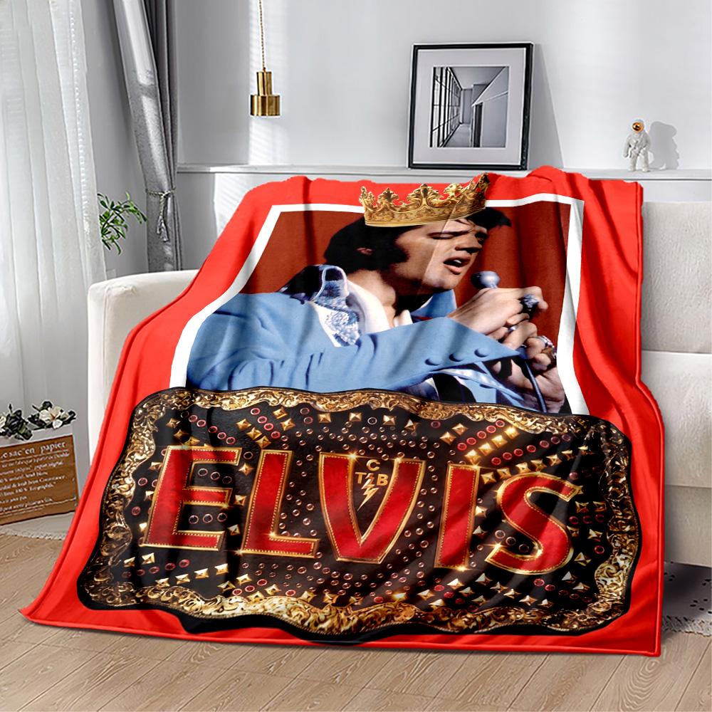 Elvis Presley Live Performance Blanket Durable Comfort Perfect for Office Bedding Office Chair for All Seasons Playful Design