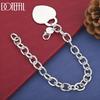 925 Sterling Silver Heart Pendant Bracelet Gift Wedding Jewelry