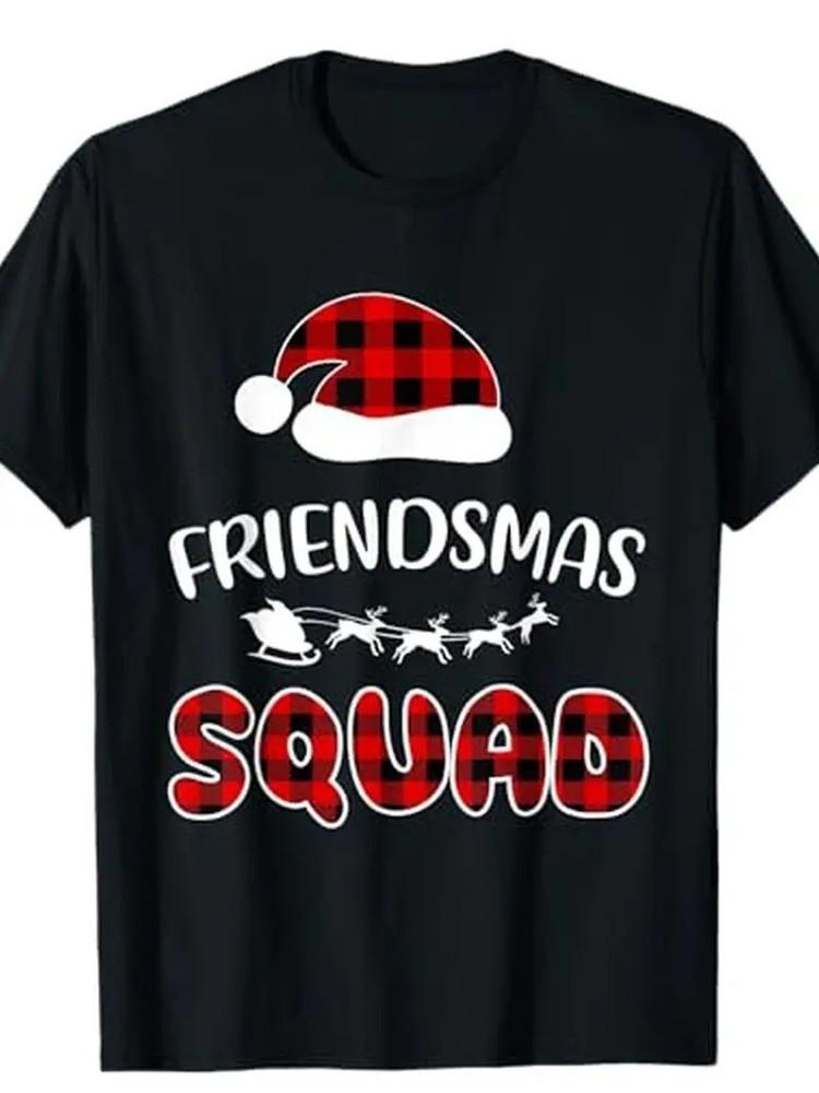 Friendsmas Squad Funny Xmas Lights Family Matching Pajama T-Shirt S-3XL Q3654