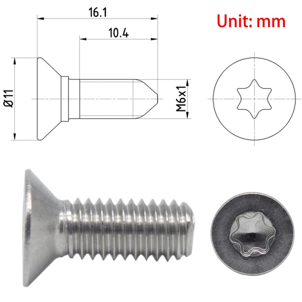 Car Brake Disc Hex Socket Countersunk Bolt Screws For Saab 9-3 D75 D79 E79 YS3F E50 CHEVROLET SPARK M300 Captiva C100 C140