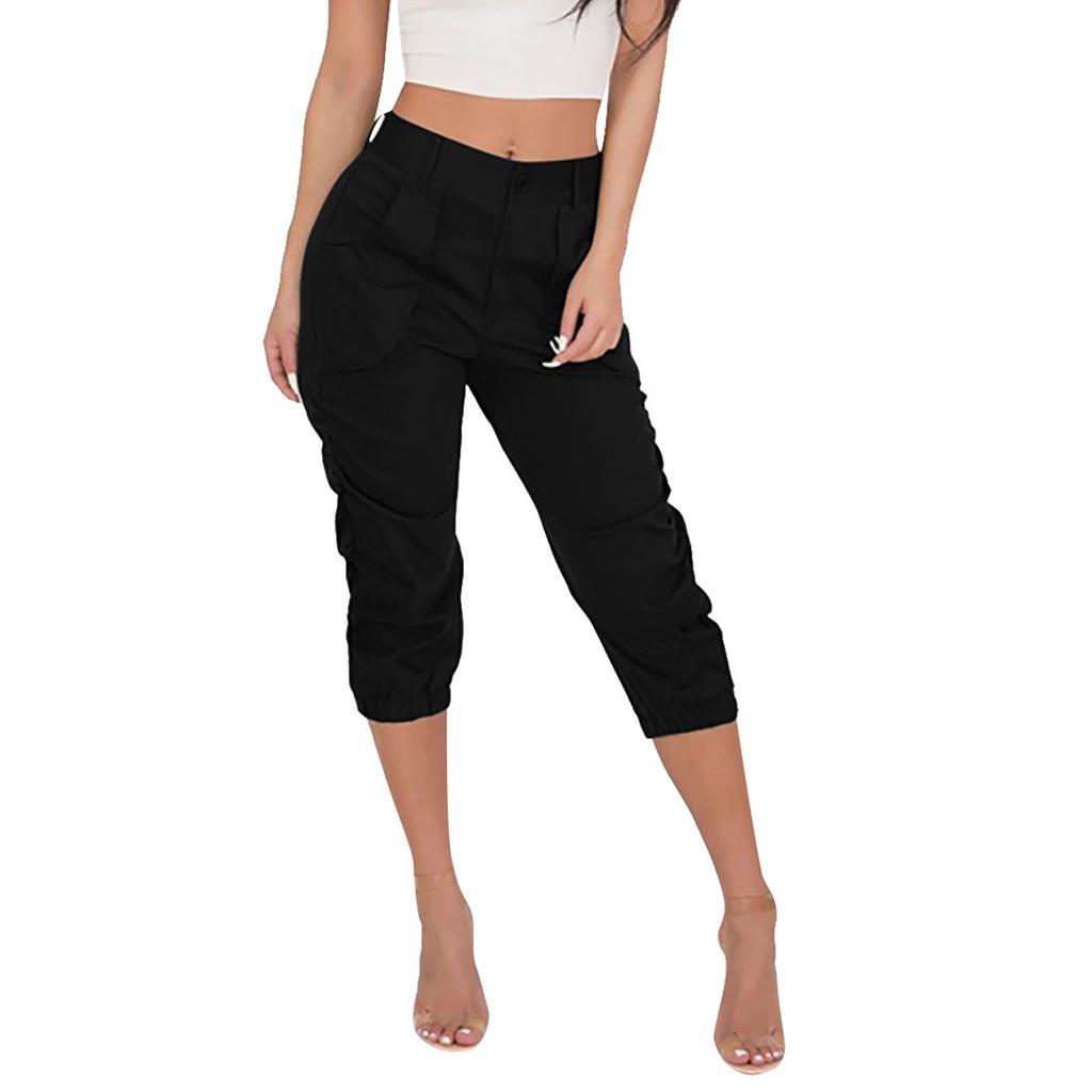 Women's Casual Fashion Cropped Trousers Workwear Pants