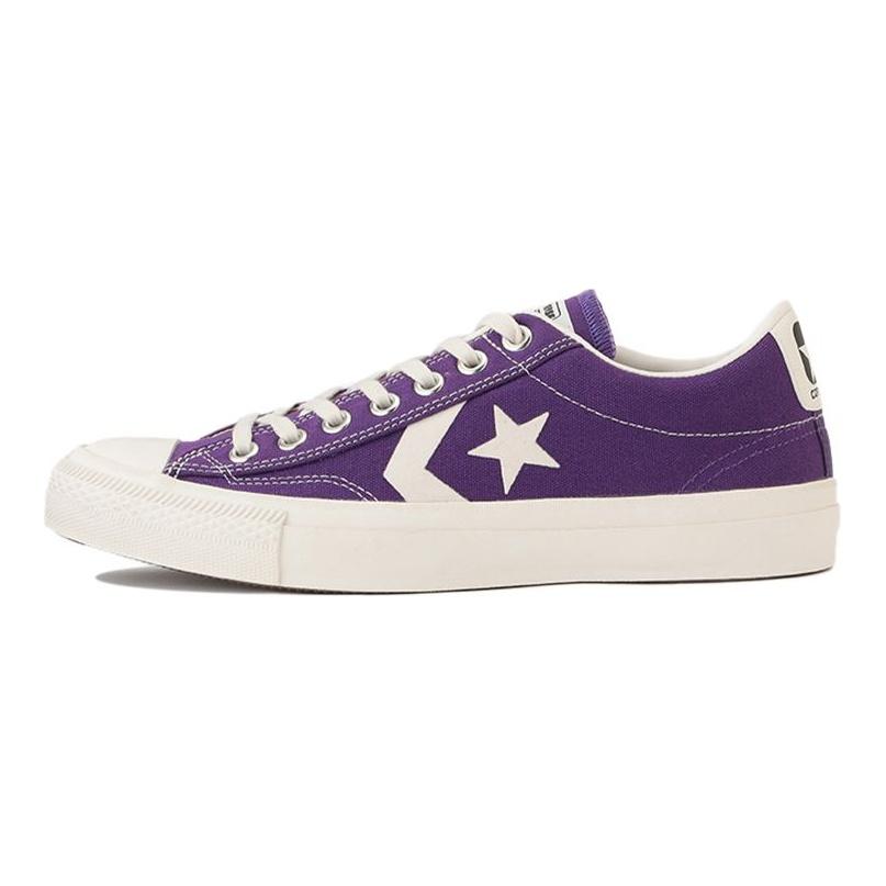 Converse Chevronstar OX Удобные повседневные низкие парусиновые кеды Унисекс Фиолетовый Белый 1CL272