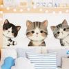 Наклейка на стену в виде мультяшного котенка с короткой шерстью для декора спальни, холодильника, шкафа