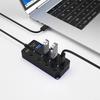 USB-концентратор 3.0 4-в-1, USB 2.0-разветвитель, Мультипортовый адаптер, Независимый выключатель питания, Удлинитель C?ble Де 3