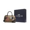 Coach X Disney Rowan 27 Классическая Монограмма Застежка-молния Мультяшный Логотип Пэчворк Сумка через плечо Сумка-тоут Большая Женские сумки Темно-хаки CC149-IME7V