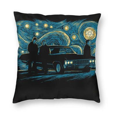 Сверхъестественная ночь квадратная наволочка подушки Звездная ночь Ван Гог Сверхъестественное Дин Сэм Винчестер Кастиэль наволочки
