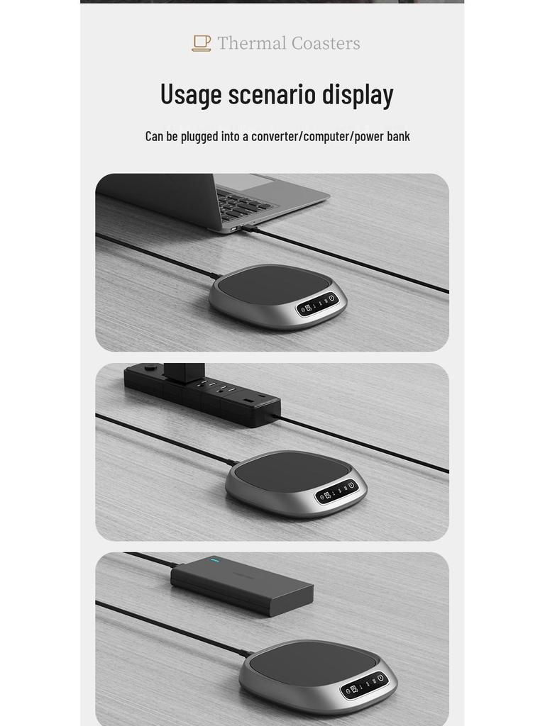 Smart Heated Cup Mat for Coffee & Milk - Desktop Temperature Control for Home & Office